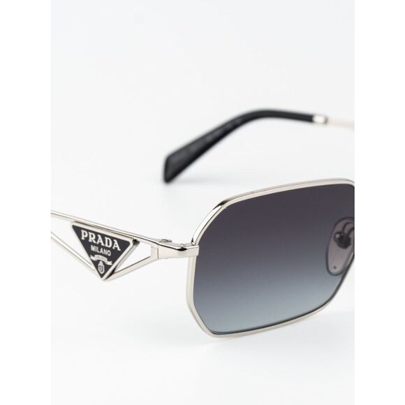 Prada Women Sunglasses Silver Grey Gradient Geometric PRA51S 1BC90A BRAND NEW main image 10